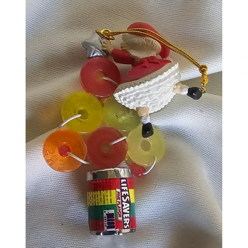 Vintage LifeSavers Five Flavor Candy Tree Girl Christmas Ornament Retro Kitsch
